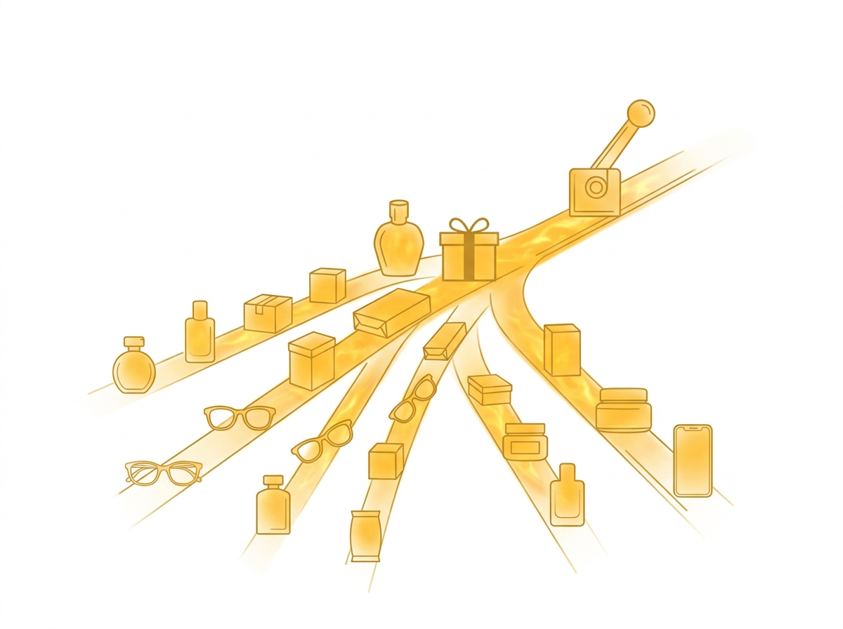 Consumer products moving through a supervised automated process