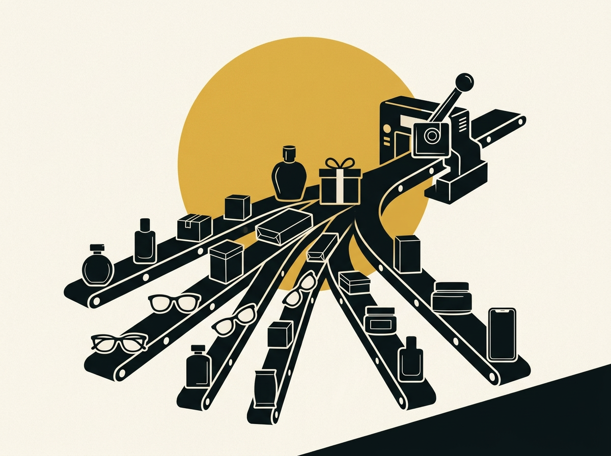 Consumer products moving through a supervised automated process