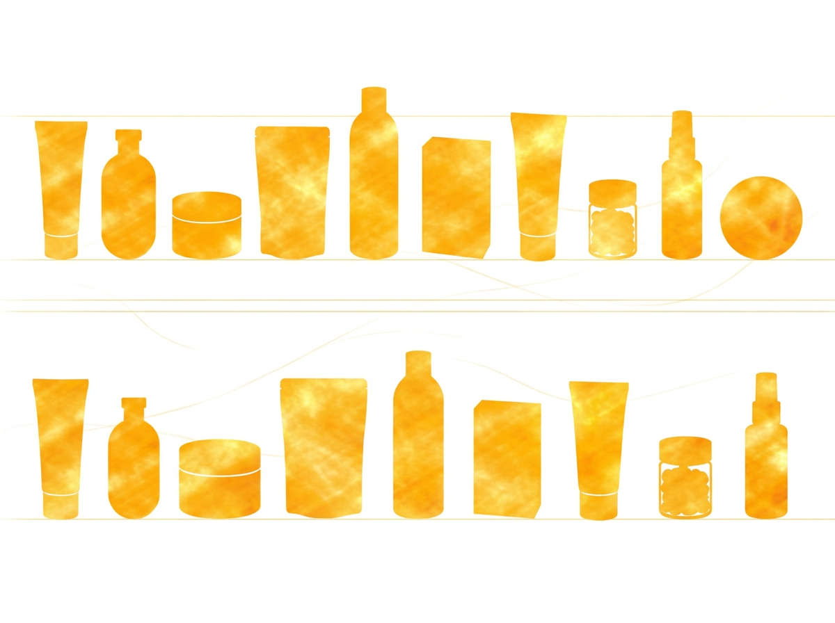 Parallel rows of consumer products representing an experiment and its control